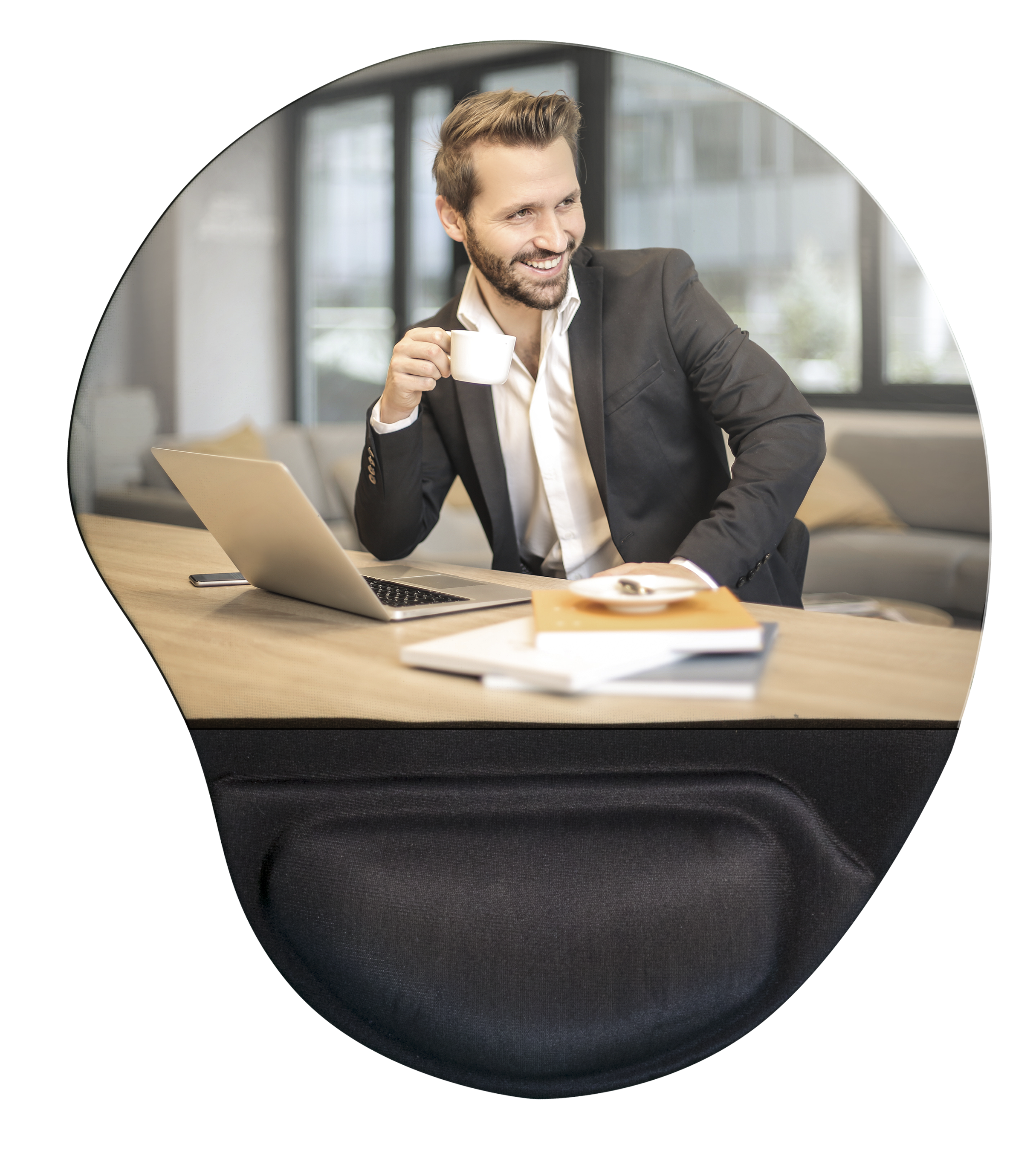 פד לעכבר ארגונומי עם תמונה אישית – כולל כרית ג׳ל לתמיכת שורש כף היד