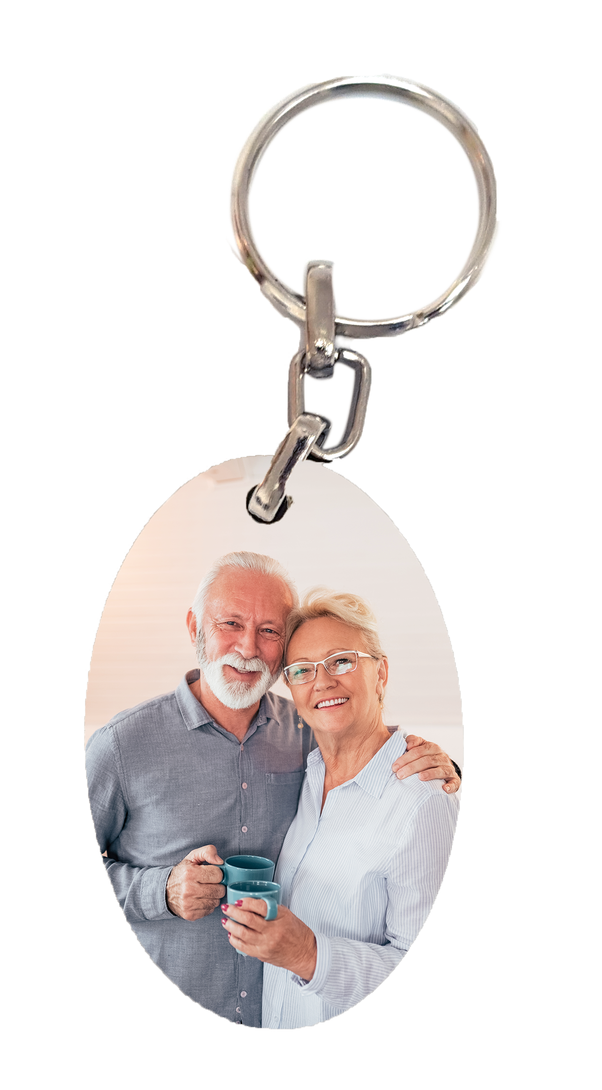 מחזיק מפתחות אליפסה עם תמונה אישית – מתנה קלאסית ומרגשת