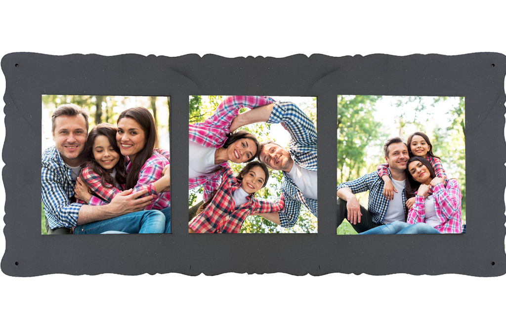 לוח MDF שחור פנורמי 30×73 ס״מ – 3 תמונות בעיצוב אישי
