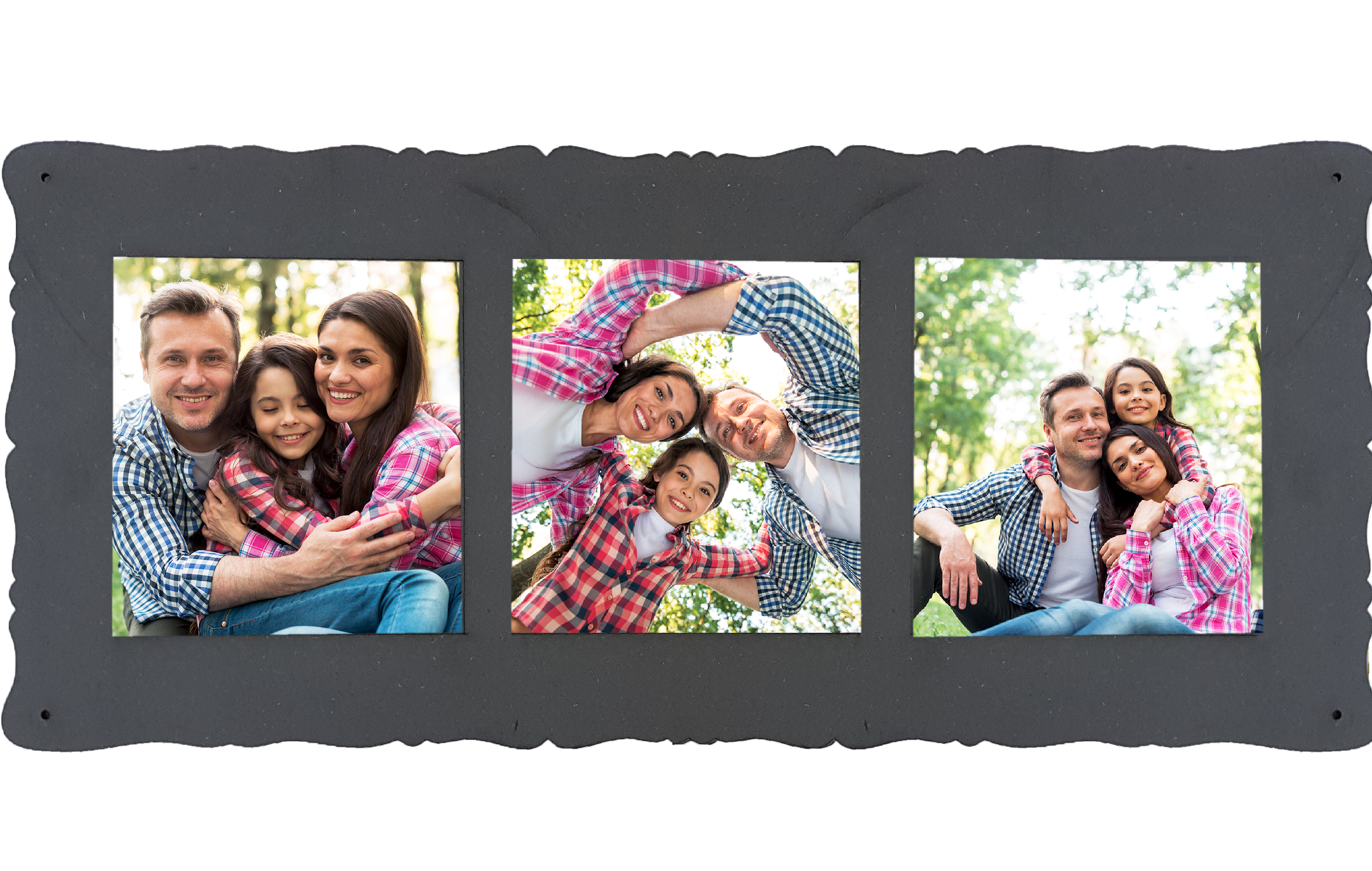 לוח MDF שחור פנורמי 30×73 ס״מ – 3 תמונות בעיצוב אישי