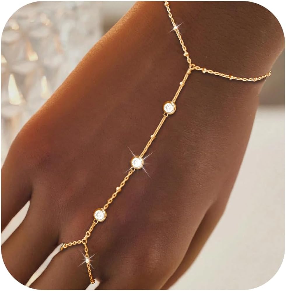 צמיד כסף מצופה זהב לנשים – עיצוב עדין עם אבני זירקון