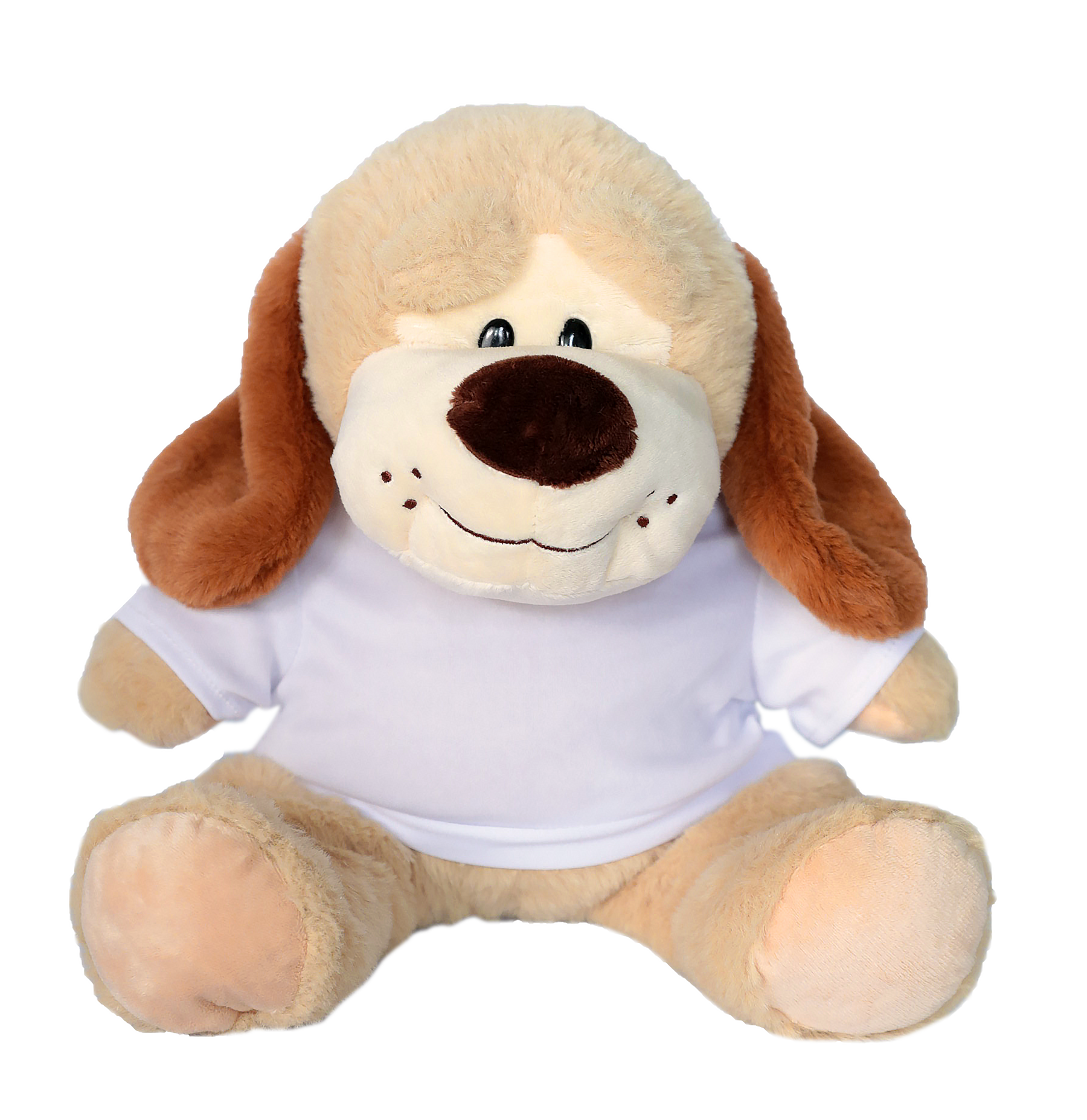 בובת כלב פרוותית עם חולצה להדפסה אישית – מתנה מרגשת בהתאמה אישית