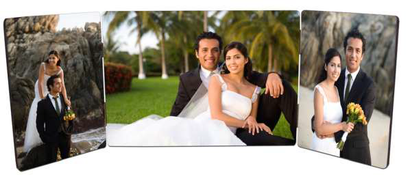 סטנד עץ פרימיום 37×13 – 3 תמונות בעיצוב אישי