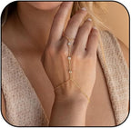 צמיד כסף מצופה זהב לנשים – עיצוב עדין עם אבני זירקון