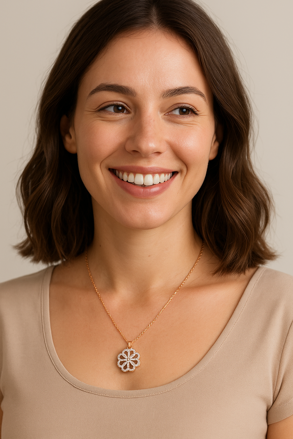 שרשרת לב כסף או רוז גולד עם אבני זירקון – עיצוב נשי ואלגנטי