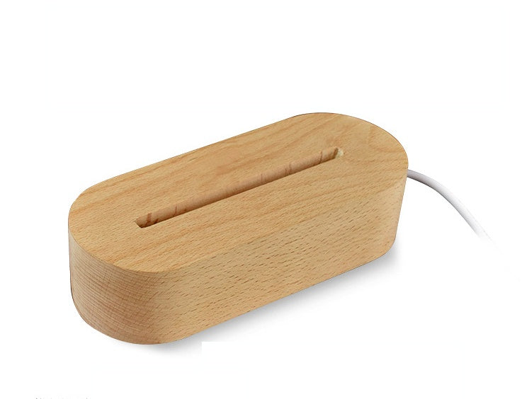 מנורת תמונה מזכוכית על מעמד עץ – מתנה אישית מרגשת