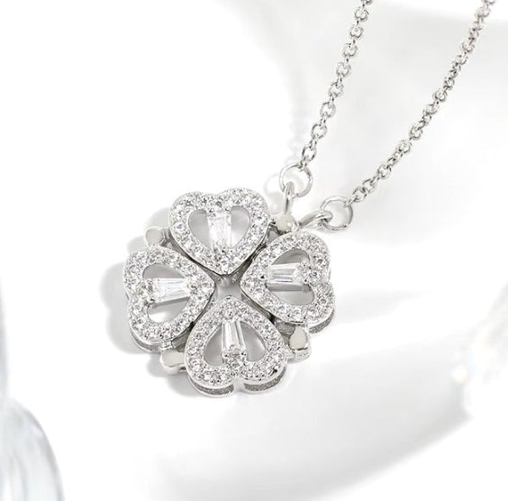 שרשרת לב כסף או רוז גולד עם אבני זירקון – עיצוב נשי ואלגנטי